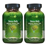 Irwin Naturals Stress-Defy - 84 Liquid Soft-Gels, Pack of 2 - Promotes Calmness & Relaxation - with 