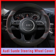 AUDI Audi suede leather steering wheel cover A1 A3 A4 A5 A6 A8 Q5 Q7 RS6 S3 car handle cover car steering wheel cover