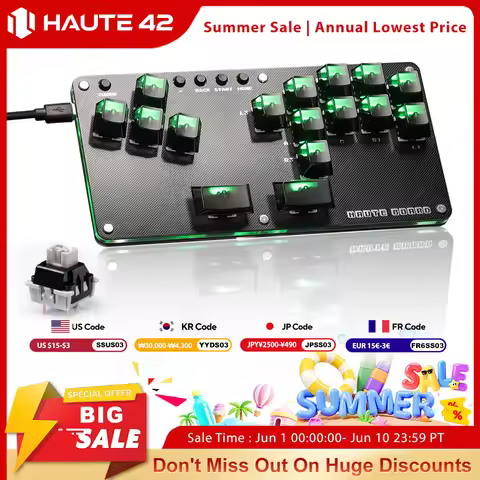 Haute42 Fightstick Hitbox Leverless Controller Mini Stickless Arcade Stick For PC /Ps3/ Ps4 /Switch 