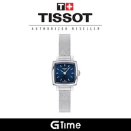 [Official Tissot Warranty] Tissot T058.109.11.041.00 Lovely Square Blue Dial Stainless Steel Strap Watch T0581091104100