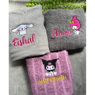 Tuala Mandi Baby Sulam Nama /Newborn towel/ Tuala Bayi/ Tuala Sulam