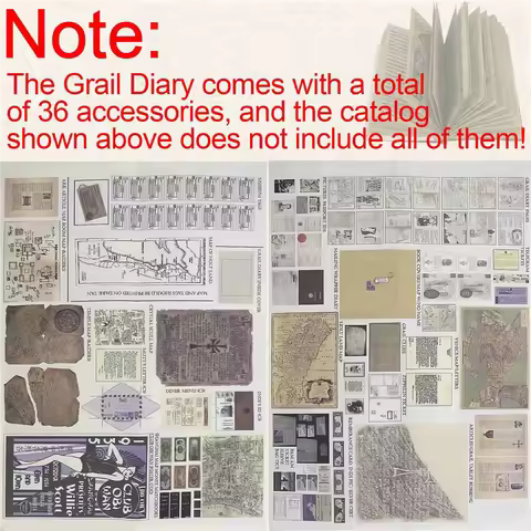 A12E-Grail Diary Indiana Journal, Indiana Grail Diary Journal, Indiana Holy Grail Diary Props, Vinta