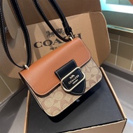 Folding Gift Box Coach Morgan Tofu Bag IN Small Square Bag Genuine Leather Female Bag Crossbody Bag Size 18X13cm