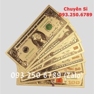 Combo 7 Sheets Of Dollars (USD) Super Beautiful Iridescent Gold-Plated Plastic Anniversary With Luck