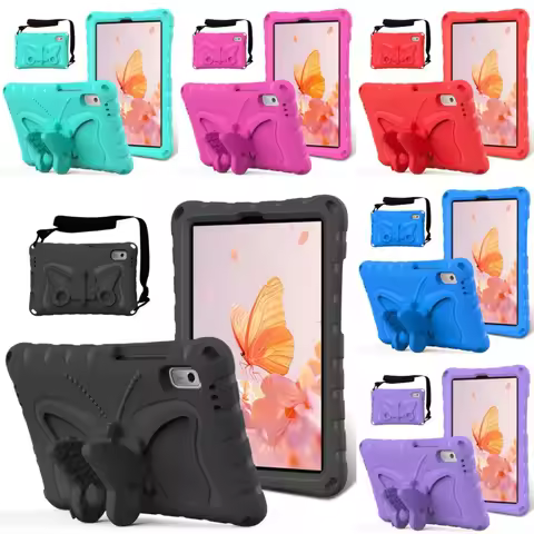 3D Butterfly Stand EVA Shockproof Kids Tablet Case With Strap For Lenovo Tab M8 M9 K9 Tab One 8.0-9"