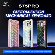 AULA S75 Pro Gaming Mechanical Keyboard 75% Swappable RGB Backlit 4000mAh PBT Keycaps Wireless Keybo