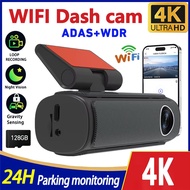 4K WIFI Dash Cam Night Vision Driving Recorder with ADAS/G-sensor 24-hour Parking Monitoring Car DVR