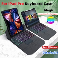 iKey Magnetic Vertical Wireless Blutooth Keyboard Trackpad LED light Backlit Case For iPad Pro 11 12.9 8th 9th Gen 10.2 Air 3 10.5 Air 5 5th gen 4 4th Gen 10.9 inch Flip Detachable With Pen Slot Holder Touchpad Keyboard Cover