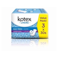 Kotex Daily Fresh Liner Unscented Longer & Wider 3 x 30s