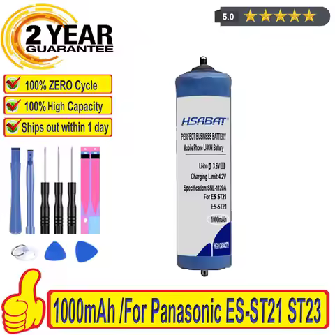 Top Brand 100% New 1000mAh Battery for Panasonic ES-ST21 ST23 ST25 SE27 ST29 ST37 ST39 ES-GA21 GA20 
