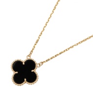 [Pre-owned] Van Cleef & Arpels Vintage Alhambra Onyx Necklace VCARA45800 Neck size 37.5/42cm K18 (Ye