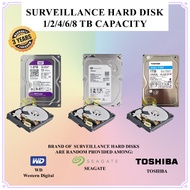 1TB / 2TB / 4TB / 6TB / 8TB WD/Seagate/Toshiba Surveillance Hard Disk Drive