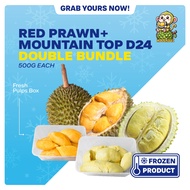 【FROZEN DOUBLE MIX BUNDLE 】[KLANG VALLEY KL DURIAN DELIVERY] FROZEN RED PRAWN & MOUTAIN TOP D24 海王红虾