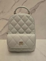 Chanel  mini backpack 灰色雙肩包