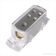 [SzlztmyeeMY] 4-Way 1X 4AWG In 4X 8AWG Power / Earth Cable Splitter Distribution Block