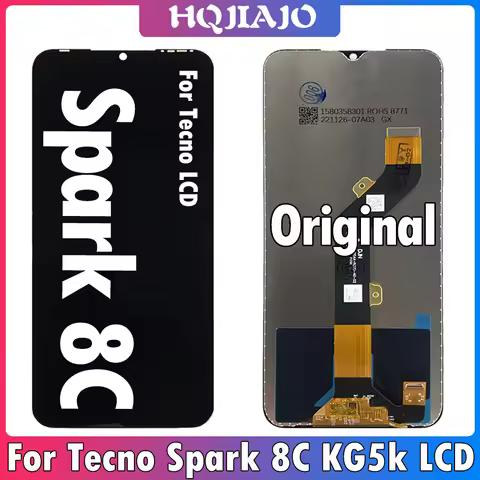 6.6inch Original For Tecno Spark 8C Display Touch Screen Assembly Digitizer For KG5k KG5j KG5n LCD D
