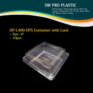 OP-L400 /OPS-L400 Square Cake Container with Lock / Plastic Clear Cake Box / Bekas Kek  [ 10pcs± ]