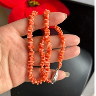 San.ho necklace with rough branches and beautiful shiny beads, 4 to 6.8 mm long, 42 cm long, brand n