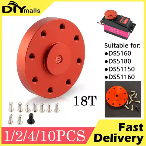 1/2/4/10pcs 18T Metal Round Servo Bracket for DS5160 DS5180 DS51150 60/80/150/160KG Servo Motor High
