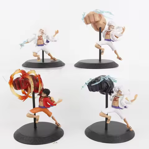 4pcs/set One Piece Nika Luffy Figures Pvc Model Toys 6.5-10cm