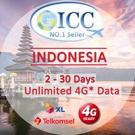ICC Indonesia 2-30 Days Unlimited Data SIM (XL Network)/Indonesia SIM Card/Bintan SIM Card/Batam SIM