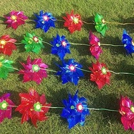 10 Meters 8 Pieces Reflective Wind Spinners Outdoor Windmill for Yard, 9 Inches Rotating Garden Pinw