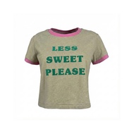 Hybrid T-shirt Women ไฮบริดเสื้อยืดผู้หญิงแขนสั้น ทรงครอป สีกากี (ฺKhaki) WTS-1079KH เสื้อสตรีท เสื้