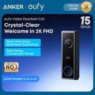 ANKER eufy Security C30 Video Doorbell Camera Battery Powered 2K FHD Ultra-Wide View Human Detection