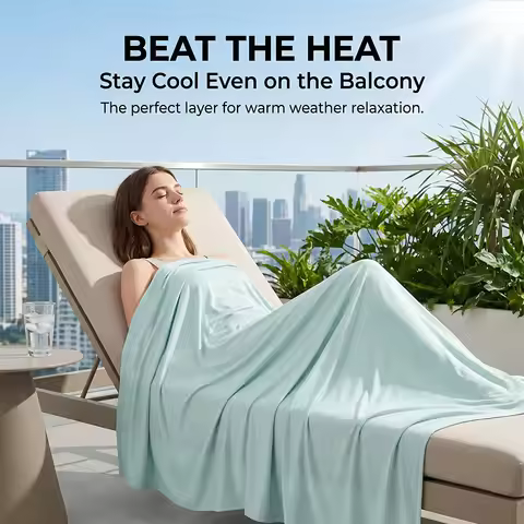 1pc Summer Ice Silk Cooling Blanket Lightweight Breathable Multi-functional Cooling Bed Blanket Mult