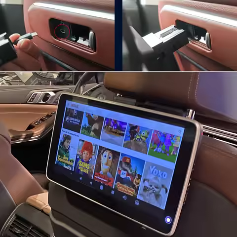 Plug & Play Back Seat TV Screen For 2020-2025 BMW X5 G05 X6 G06 X7 G07 Car Headrest Video Player wit