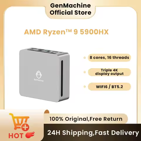 Gaming Ryzen 5900HX 5980HX 7530U 7730U Mini PC High Performance Radeon GPU, 4K HDMI, WiFi6, Compact 