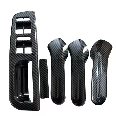 5PCS Inner Carbon Filber/Black Switch Bezel Panel Trim Door Pull Grab Handle for VW Golf 4 GTI R32 J
