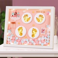Full Month Commemorative Hand Footprint Baby Handprint Footprint Baby Hand Footprint Pad Photo Frame