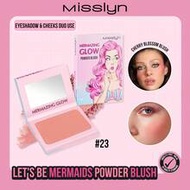 MISSLYN 1pc Let's Be Mermaids Powder Blush,Silky Lightweight Blendable Long-Lasting Face Blush Makeu