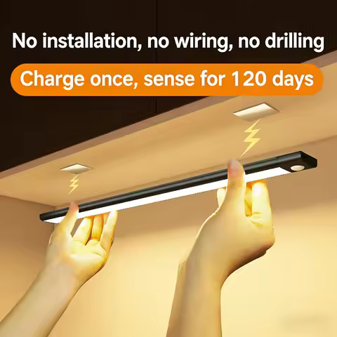 LED Cabinet Light USB Type-C Rechargeable Motion Sensor Led Lamp for Kitchen Wardrobe Cabinet Lighti