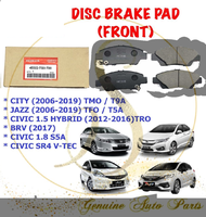 HONDA CITY GM2 TMO GM6 T9A GN2 TOO JAZZ TFO T5A CIVIC TRO 1.5 HYBRID S5A SR4 FRONT DISC BRAKE PAD FR
