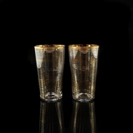 Baccarat ) 老式金銀絲細工玻璃杯（ 2 件）- 二手