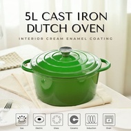 5L Enamel Cast Iron Pot Soup Pot Dutch Oven Sourdough Bread Casserole Pot Stew Pot Stock Pot Inducti