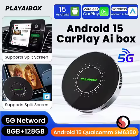 Android 15 Ai Box Android Auto Wireless Carplay Adapter Qualcomm SM6350 5G Lte For Youtube Netflix S