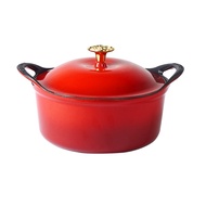 Enamel Cast Iron Dutch Oven, Multi-Functional Non-Stick Soup & Stew Pot Compatible with Induction Co