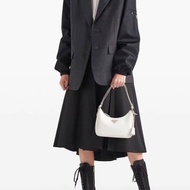 Prada 三合一腋下包經典Saffiano白色hobo鏈條包 雙肩帶 21*13*6.5 9新 配件肩帶鏈條塵袋