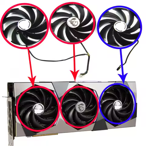Free Shipping PLD10020B12H 12V 0.62A Graphics Fan For MSI GeForce RTX4080 4080Ti 4090 4090Ti SUPRIM 