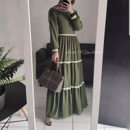 Baju Gamis Pesta Lebaran Mewah Elegan Wanita Muslim Syari Terbaru 2021