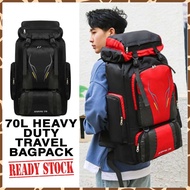70L Large Capacity Backpack Waterproof Beg Hiking Bag Military Daki Gunung Camping Tactical Bagpack 