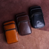 HP P019-Universal Mobile Phone Wallet Sling Bag Fits Cell Phones Genuine Cowhide Outdoor Cell Phone 