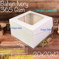 Box WhiteIVORY 20x20x12 Full Lamination / Box Cake Box Pudding Bread 20x20x12 Full Lamination WhiteI