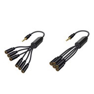 3.5mm Earphone Splitter Cable 3.5mm 1/8 Inch 4Pole TRRS Male Aux Cable Earphone Mic Audio Adapter