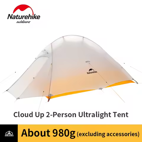 Naturehike Cloud Up 2 Camping Tent 1-2 Person 980g Nylon 10D Silicone Waterproof Portable Hiking Bac