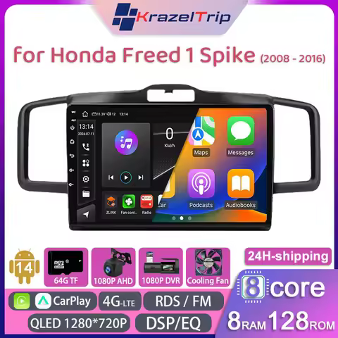 8 Core QLED 4G DSP RDS Car Radio for Honda Freed 1 Spike 2008 - 2016 Carplay Android Auto Stereo GPS