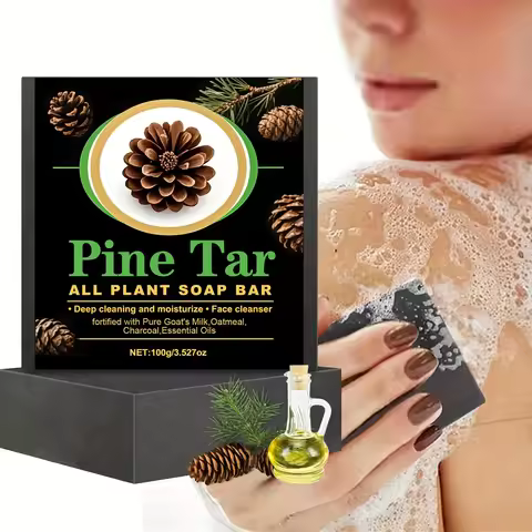 Men's Pine Tar Soap Bar Deep Cleansing Body Soap with Natural Pine Tar & Glycerin,No Phthalate,Moist